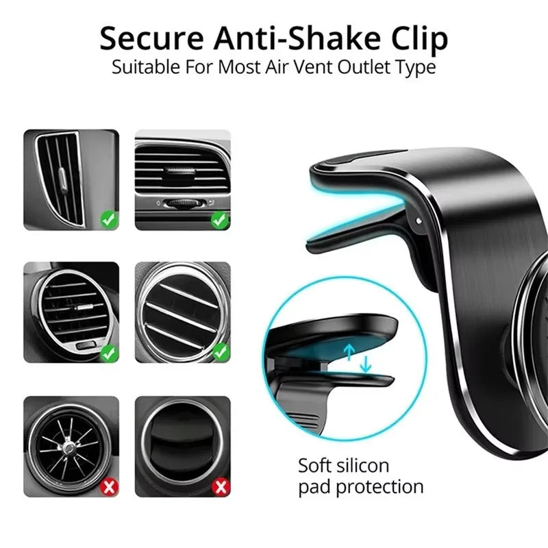 MagniFlex™ Magnetic Car Phone Holder Air Vent Mount for iPhone Samsung