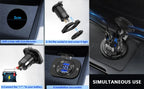 VoltMax Pro 76W 4-Port USB Car Charger with LED Voltmeter & Dual PD