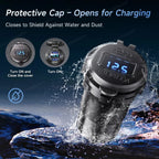 VoltMax Pro 76W 4-Port USB Car Charger with LED Voltmeter & Dual PD