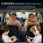 VoltMax Pro 76W 4-Port USB Car Charger with LED Voltmeter & Dual PD
